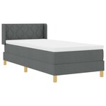 vidaXL Lit à Ressorts avec matelas Gris foncé 90 x 200 cm tissu