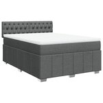 vidaXL Sommier à lattes de lit avec matelas Gris foncé 160x200cm Tissu