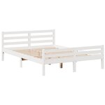 vidaXL Lit bibliothèque sans matelas blanc 150x200 cm bois pin massif