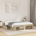 vidaXL Cadre de lit sans matelas chêne sonoma 160x200 cm