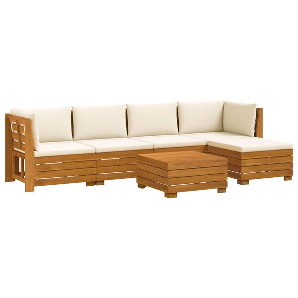 vidaXL Ensemble de canapés d'extérieur avec coussin 6 Pièce Marron