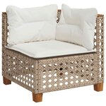 vidaXL Salon de jardin avec coussins 7 Pièces beige résine tressée