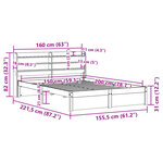 vidaXL Cadre de lit avec tête de lit sans matelas 150x200 cm