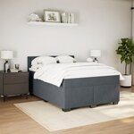 vidaXL Sommier à lattes de lit et matelas Gris foncé 140x200cm Velours