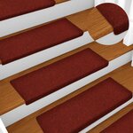 vidaXL Tapis d'escalier autocollants 30 pièces 65 x 21 x 4 cm Bordure rectangulaire rouge bordeaux