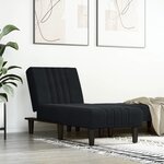 vidaXL Chaise longue noir velours
