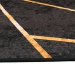 vidaXL Tapis lavable noir et doré 80x150 cm antidérapant
