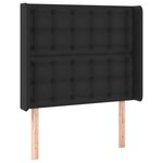 vidaXL Sommier à lattes de lit matelas LED Noir 90x200 cm Similicuir