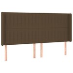 vidaXL Tête de lit à LED Marron foncé 203x16x118/128 cm Tissu