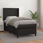 vidaXL Sommier à lattes de lit avec matelas Noir 80x200cm Similicuir