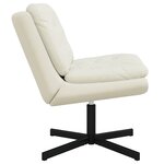 vidaXL Fauteuil relaxant pivotant Autre Crème 63 x 75 x 76 cm Velours