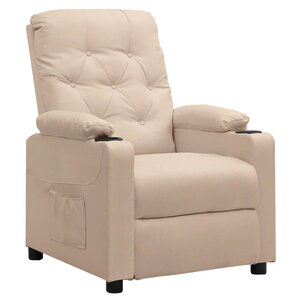 vidaXL Fauteuil inclinable Crème Tissu