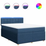 vidaXL Sommier à lattes de lit avec matelas Bleu 160x200 cm Tissu