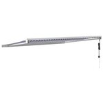 vidaXL Auvent rétractable bleu et blanc 4x3 m tissu et aluminium