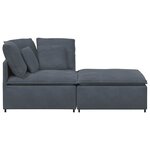 vidaXL Canapé modulaire et repose-pieds et coussins velours gris foncé
