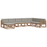 vidaXL Ensemble de canapés d'extérieur 8 pc Gris Naturel et Clair