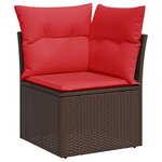 vidaXL Salon de jardin 8Pièces avec coussins marron résine tressée acacia