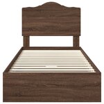 vidaXL Lit de Rangement Chêne brun 90 x 200 cm Bois d'ingénierie
