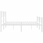vidaXL Cadre de lit métal sans matelas et pied de lit blanc 120x200 cm