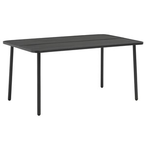 vidaXL Table de jardin Gris foncé 150x90x72 cm Acier