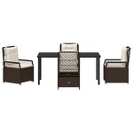 vidaXL Ensemble de Salle à Manger de Jardin 5 pièces Brun Rattan Poly
