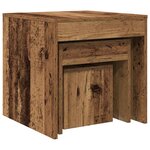 vidaXL Tables gigognes 3 Pièces vieux bois bois d'ingénierie