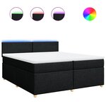vidaXL Sommier à lattes de lit avec matelas Noir 200x200 cm Tissu