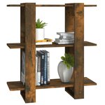 vidaXL Bibliothèque/Séparateur de pièce Chêne fumé 80x30x87 cm