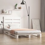 vidaXL Cadre de lit Blanc 75x190 cm Bois pin massif Petit simple