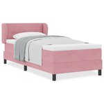Lit coffre vidaXL avec matelas rose 100x200 cm en velours
