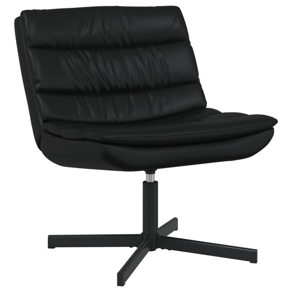 vidaXL Chaise Pivotante Noire Faux cuir  Métal Moyenne Chaise Noire