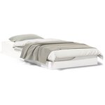 vidaXL Cadre de lit surélevé Blanc 100 x 200 cm Bois massif en pin