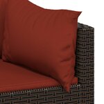 vidaXL Salon de jardin 4 Pièces avec coussins Marron Résine tressée