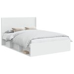 vidaXL Cadre de lit avec rangement et tête de lit Blanc 150 x 200 cm