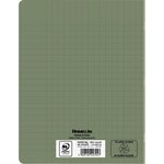 Cahier recyclé et recyclable  96 pages seyès 90 g  couverture polypropylène vert  format 17 x 22 cm CONQUERANT