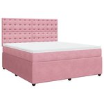vidaXL Sommier à lattes de lit avec matelas Rose 180x200 cm Velours