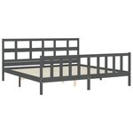vidaXL Cadre de lit sans matelas gris 200x200 cm bois massif de pin
