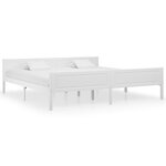 vidaXL Cadre de lit Bois de pin massif Blanc 200x200 cm