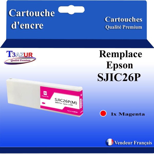 Cartouche compatible avec Epson ColorWorks C7500  TM C7500 remplace Epson  SJIC26P - Magenta - 294.3 ml