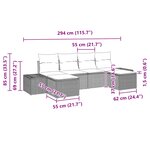 vidaXL Ensemble de canapé de jardin avec coussin Noir Poly rotin