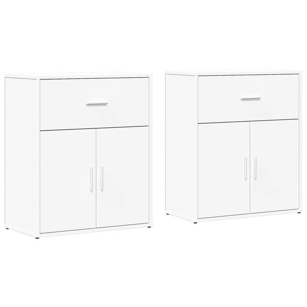 vidaXL Buffets 2 Pièces blanc 60x31x70 cm bois d'ingénierie
