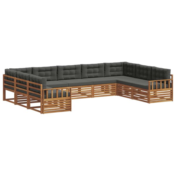 vidaXL Ensemble de canapés d'extérieur 9 Pièces Naturel et Anthracite