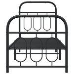 vidaXL Cadre de lit métal sans matelas avec pied de lit noir 75x190 cm