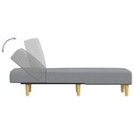 vidaXL Chaise longue gris clair tissu