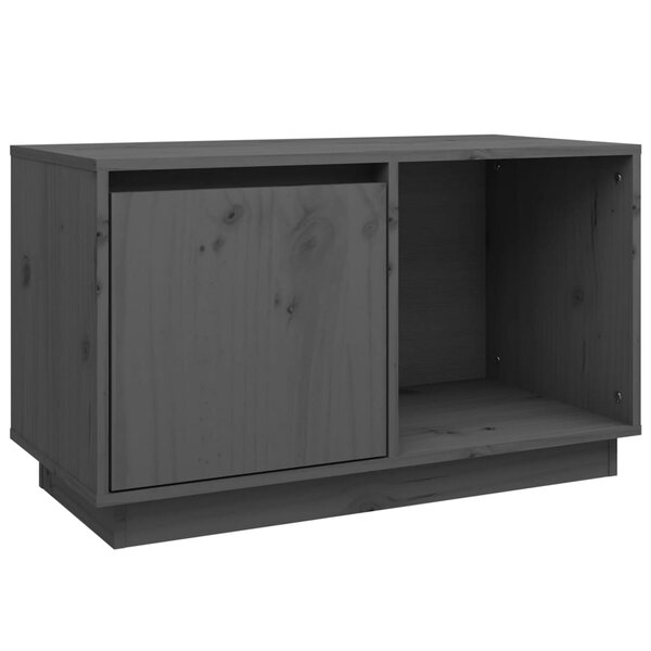 vidaXL Meuble TV Gris 74x35x44 cm Bois de pin massif