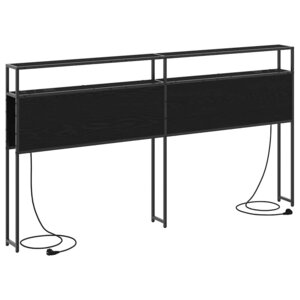 vidaXL Tête de lit de rangement Chêne noir 180 cm Bois d'ingénierie