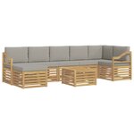 vidaXL Ensemble de canapés d'extérieur 8 pc Blanc et gris clair