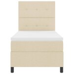 vidaXL Lit à ressorts avec matelas Crème 90 x 200 cm tissu