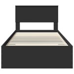 vidaXL Cadre de lit Noir et argent 100 x 200 cm Bois d'ingénierie