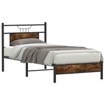 vidaXL Cadre de lit sans matelas chêne fumé 90x200cm bois d'ingénierie